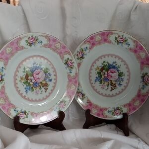 Two Beautiful 8 Inch Decorative Salad Plates
